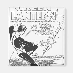 Green Lantern - Runaway Missile, Black and White Magnet