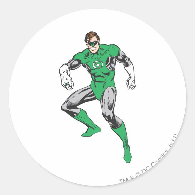 Green Lantern Squats Classic Round Sticker (Front)