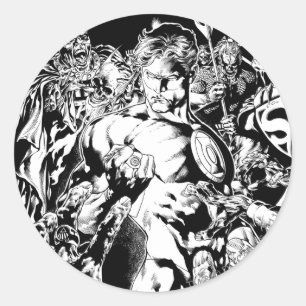 Green Lantern Surrounded Classic Round Sticker
