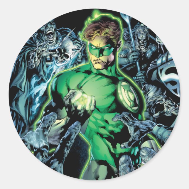 Green Lantern Surrounded - Colour Classic Round Sticker (Front)
