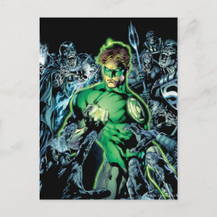 Green Lantern Surrounded - Colour Postcard