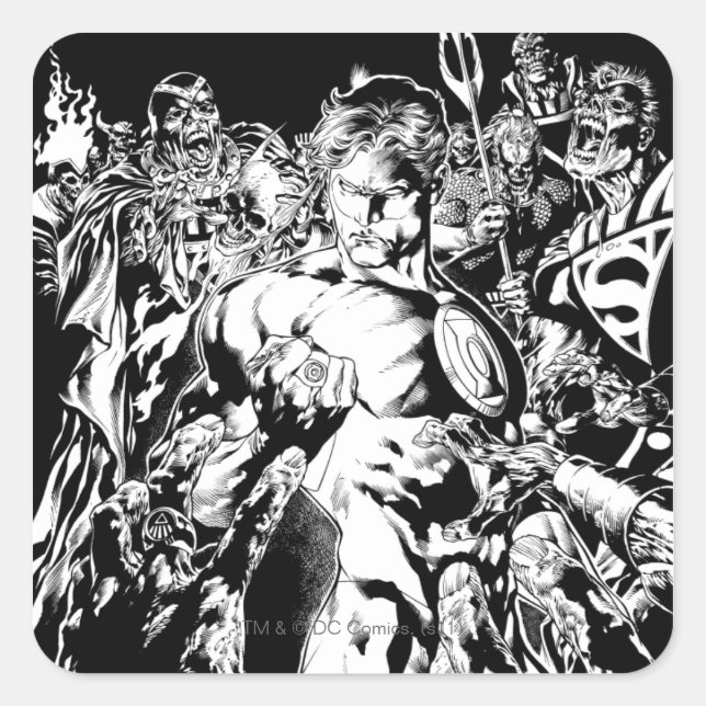 Green Lantern Surrounded Square Sticker (Front)