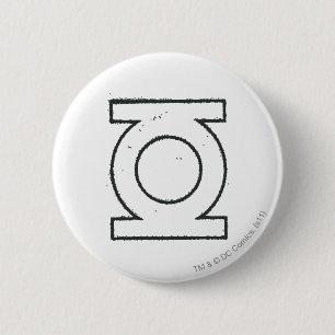 Green Lantern Symbol BW 6 Cm Round Badge