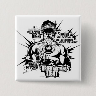 Green Lantern Text Collage 15 Cm Square Badge