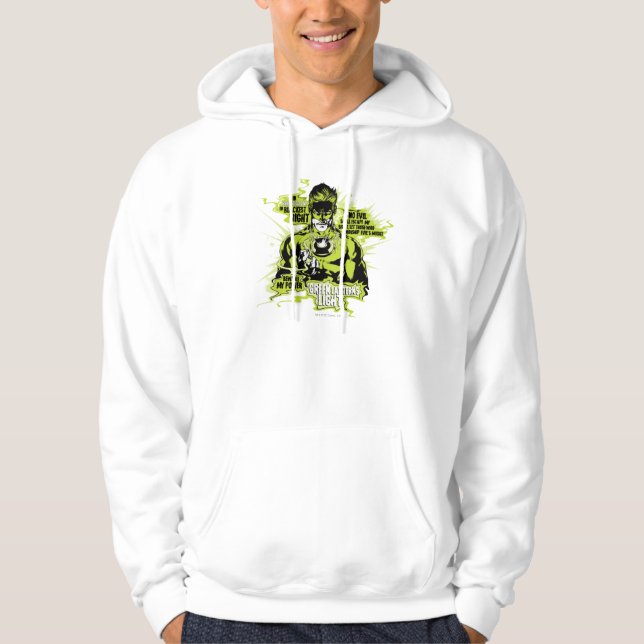 Green Lantern Text Collage - Colour Hoodie (Front)