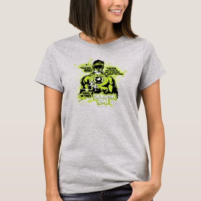 Green Lantern Text Collage - Colour T-Shirt (Front)