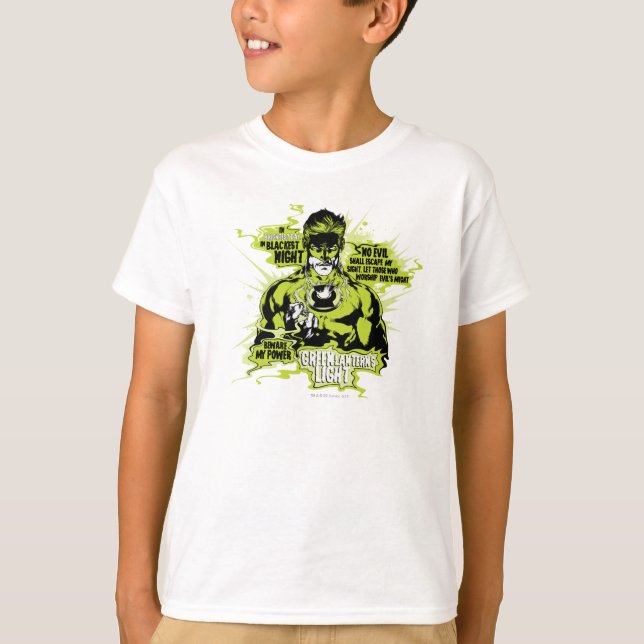 Green Lantern Text Collage - Colour T-Shirt (Front)