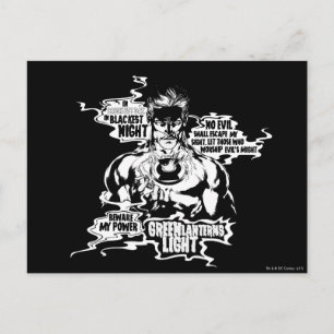Green Lantern Text Collage Postcard
