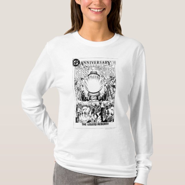 Green Lantern - The Legend Reborn, Black and White T-Shirt (Front)