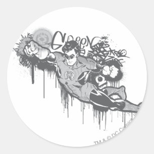 Green Lantern - Twisted Innocence BW Classic Round Sticker
