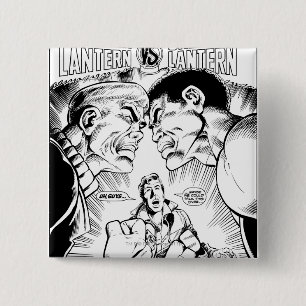 Green Lantern vs Green Lantern, Black and White 15 Cm Square Badge