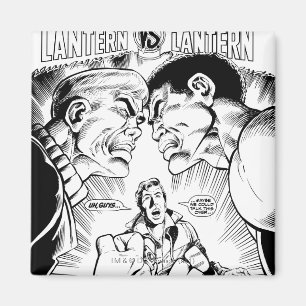 Green Lantern vs Green Lantern, Black and White Magnet