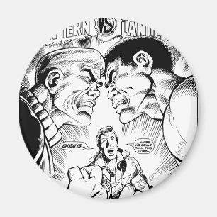 Green Lantern vs Green Lantern, Black and White Magnet