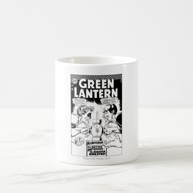 Green Lantern vs Sinestro, Black and White Coffee Mug (Center)
