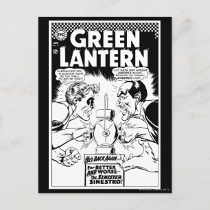 Green Lantern vs Sinestro, Black and White Postcard