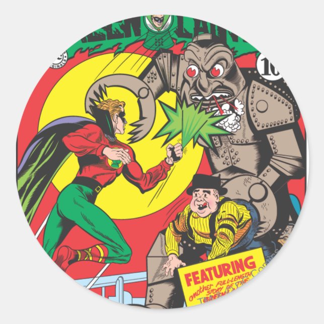 Green Lantern vs The Wizard of Odds Classic Round Sticker (Front)