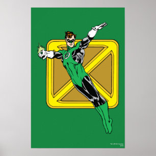 Green Lantern with Background Poster