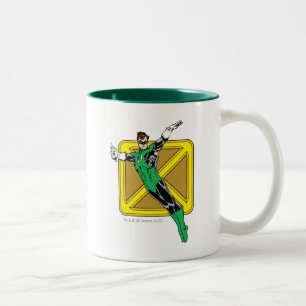 Green Lantern with Background Two-Tone Coffee Mug