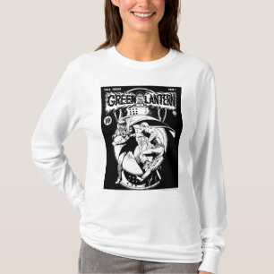 Green Lantern with cape in fight, Black and White T-Shirt