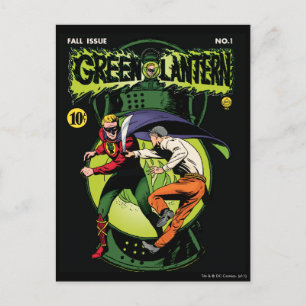 Green Lantern with cape in fight Postcard