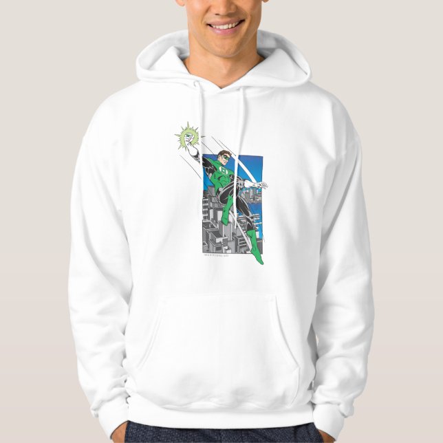 Green Lantern with City Background Hoodie (Front)