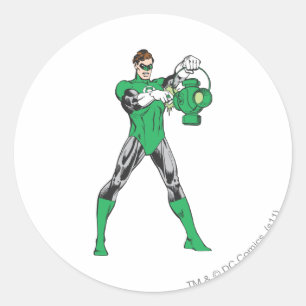 Green Lantern with Lantern Classic Round Sticker