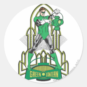 Green Lantern with Letters Classic Round Sticker