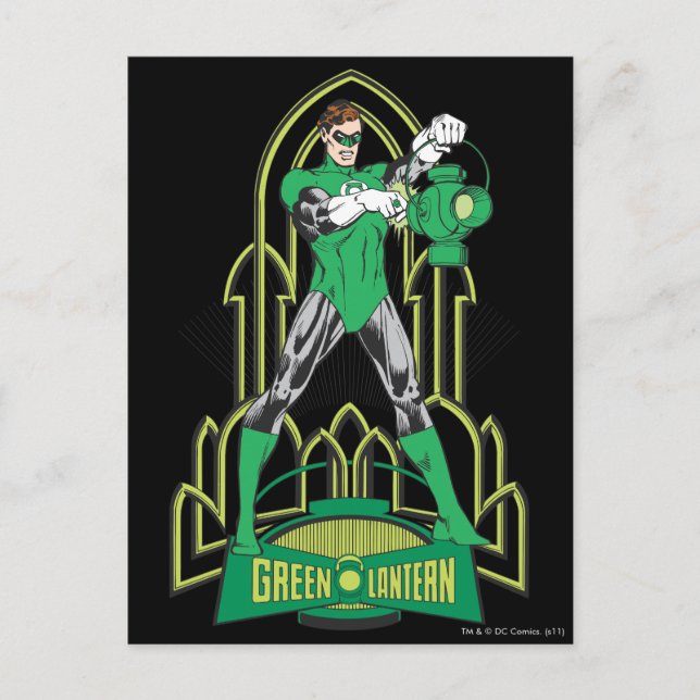 Green Lantern with Letters Postcard (Front)