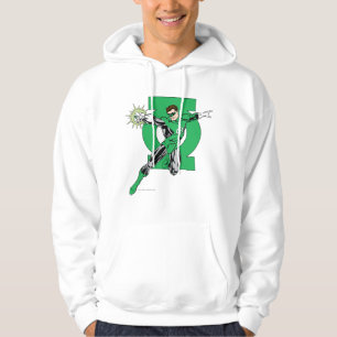 Green Lantern with Logo Background Hoodie