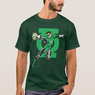 Green Lantern with Logo Background T-Shirt