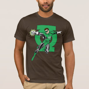 Green Lantern with Logo Background T-Shirt