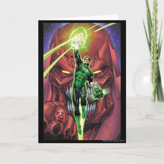 Green Lantern with stream of light - Colour Card (Front)