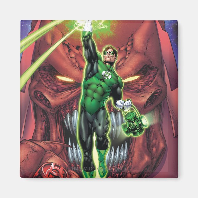 Green Lantern with stream of light - Colour Magnet (Front)