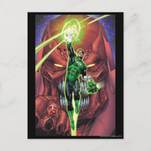 Green Lantern with stream of light - Colour Postcard