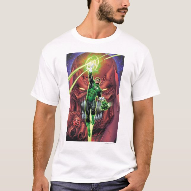Green Lantern with stream of light - Colour T-Shirt (Front)