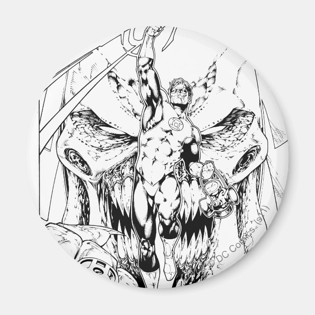 Green Lantern with stream of light Magnet (Front)