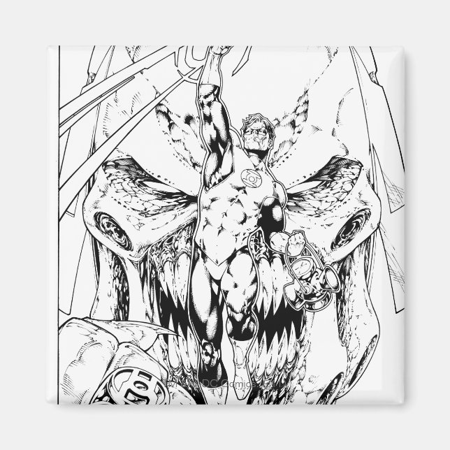 Green Lantern with stream of light Magnet (Front)