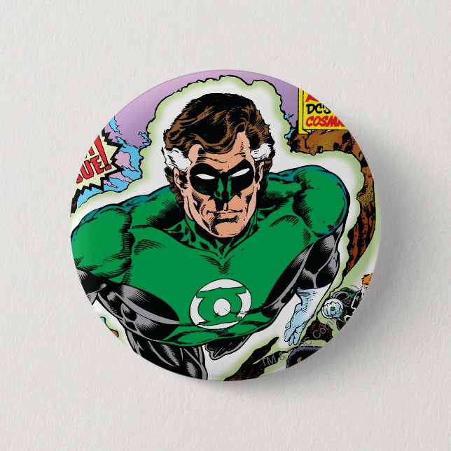 Green Lanterns Flying 6 Cm Round Badge (Front)