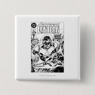 Green Lanterns Flying, Black and White 15 Cm Square Badge
