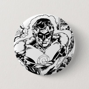 Green Lanterns Flying, Black and White 6 Cm Round Badge