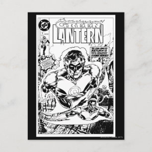 Green Lanterns Flying, Black and White Postcard