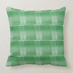 Green Large Plaid Throw Pillow 20" x 20"