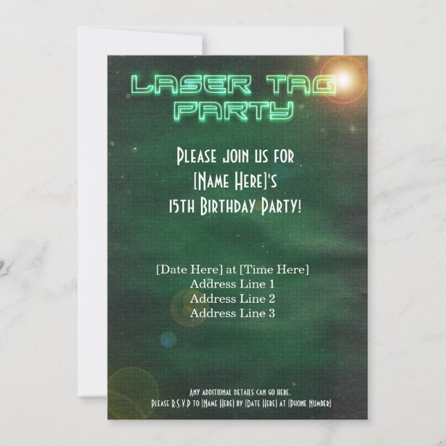 Green Laser Tag Invite (Front)