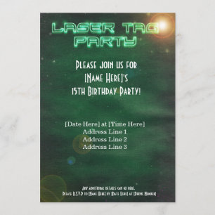 Green Laser Tag Invite