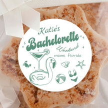 Green Last toast Beach Bachelorette Party Sticker