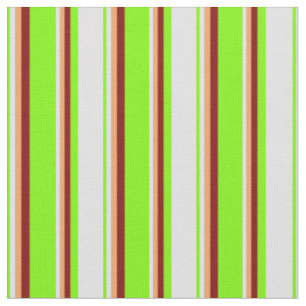 Green, Lavender, Brown & Maroon Coloured Stripes Fabric