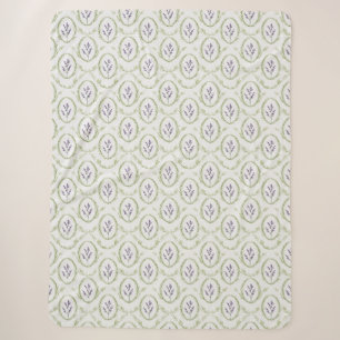 Green Lavender Flowers   Sherpa Blanket