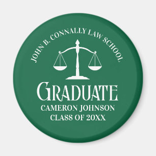 Green Law School Graduation Party Personalised Magnet