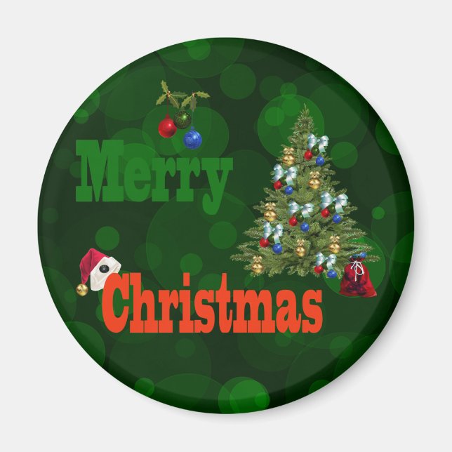 Green Lawn Bowls Christmas Style,  Magnet (Front)