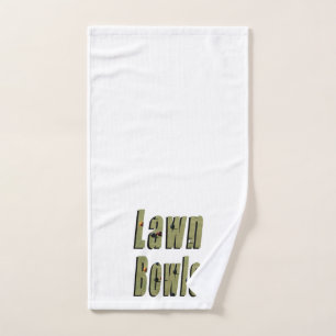 Green Lawn Bowls Picture Logo, Hand Towel